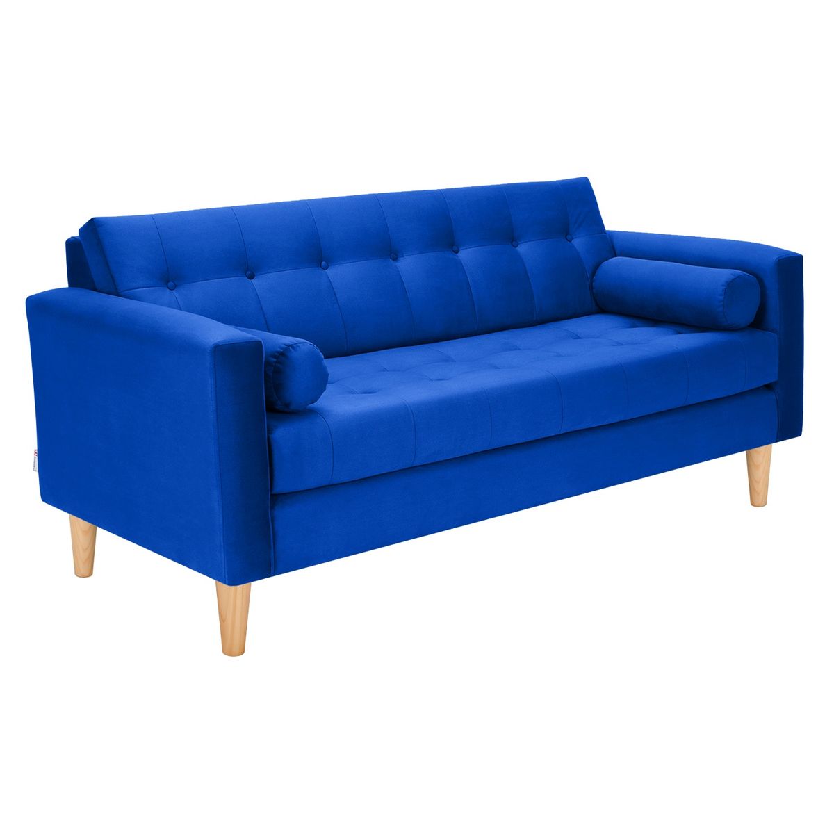BODEVIR - Sofa Retro 3C+2 Pouf Felpa 05 Azul Rey