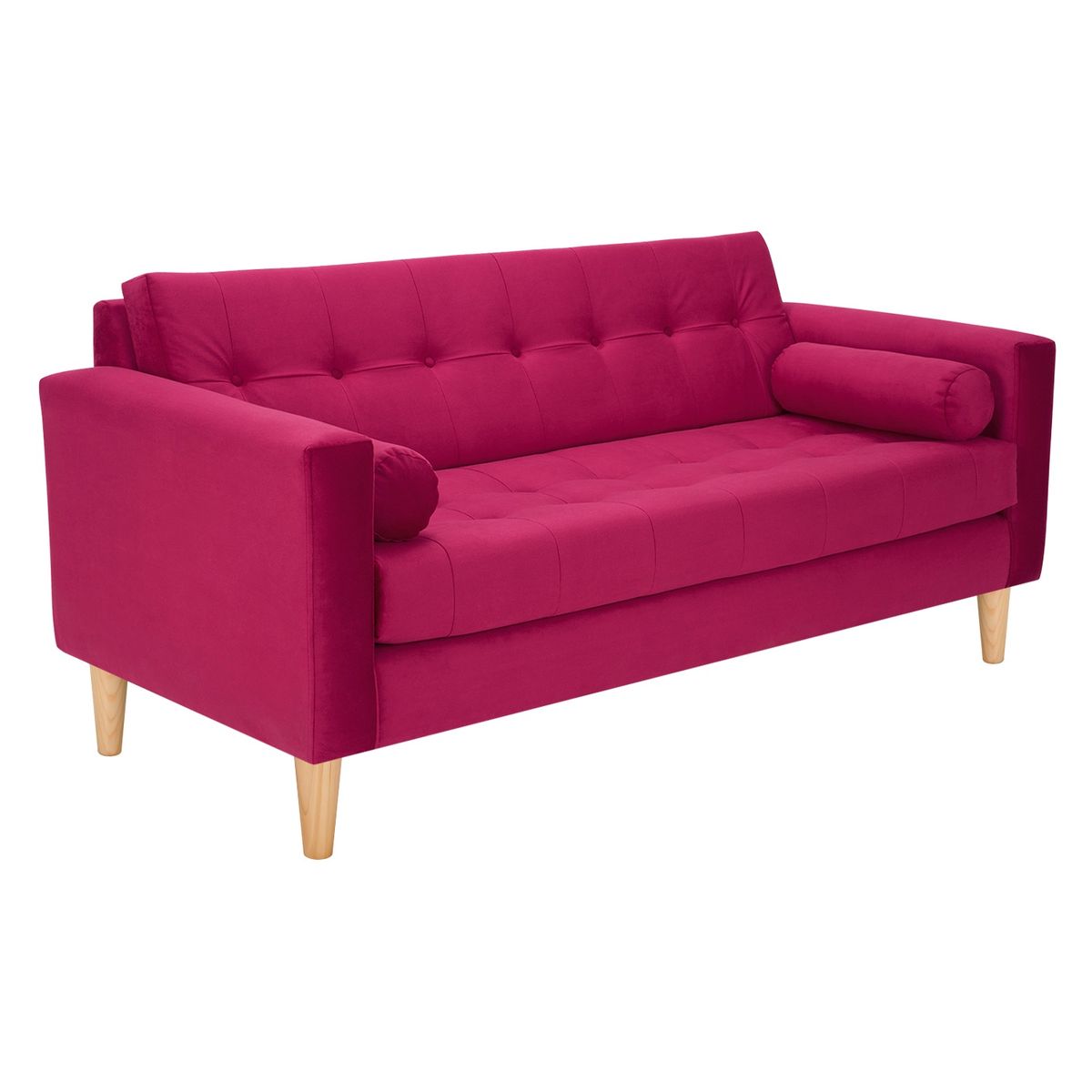 BODEVIR - Sofa Retro 3C+2 Pouf Felpa 05 Burdeo