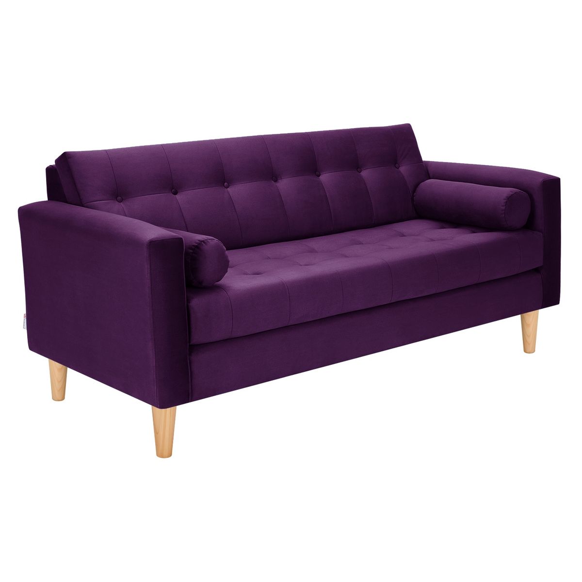 BODEVIR - Sofa Retro 3C+2 Pouf Felpa 05 Morado
