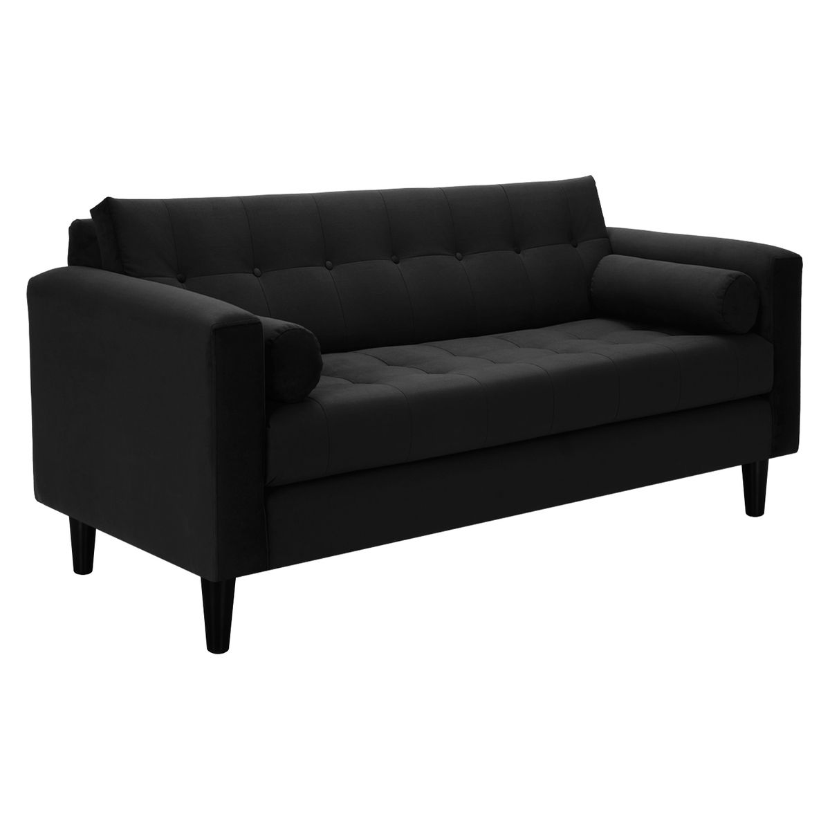 BODEVIR - Sofa Retro 3C Felpa 00 Negro