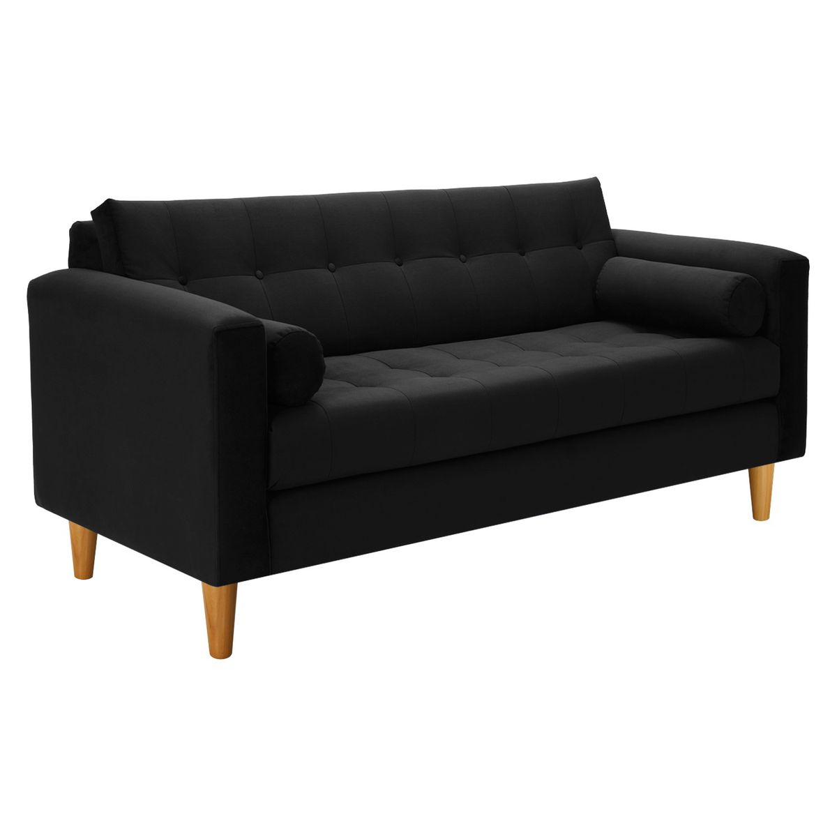 BODEVIR - Sofa Retro 3C Felpa 04 Negro