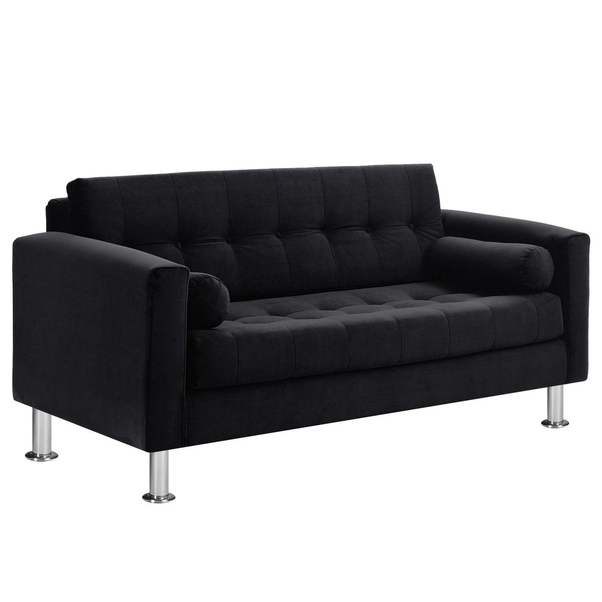 BODEVIR - Sofa Retro 3C Felpa 12 Negro