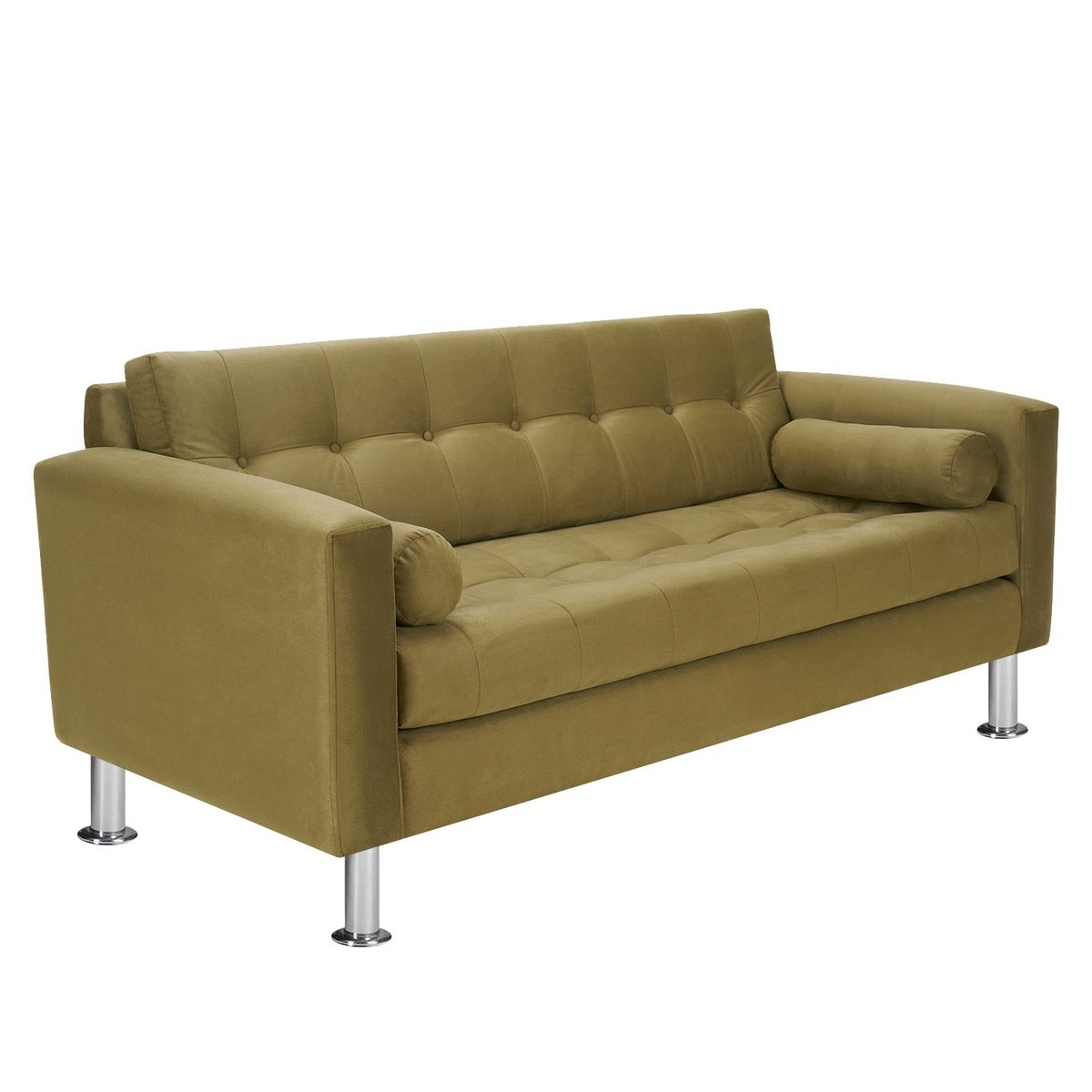 BODEVIR - Sofa Retro 3C Felpa 12 Verde Musgo