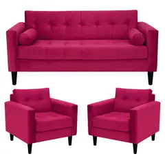 BODEVIR - Sofa Retro 3C+1+1 Felpa 00 Burdeo