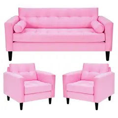 BODEVIR - Sofa Retro 3C+1+1 Felpa 00 Rosado