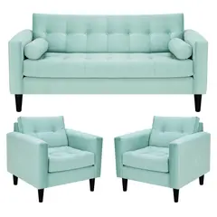 BODEVIR - Sofa Retro 3C+1+1 Felpa 00 Verde Agua