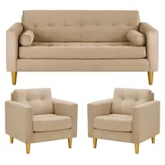 BODEVIR - Sofa Retro 3C+1+1 Felpa 01 Beige