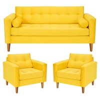 Sofa Retro 3C+1+1 Felpa 04 Amarillo