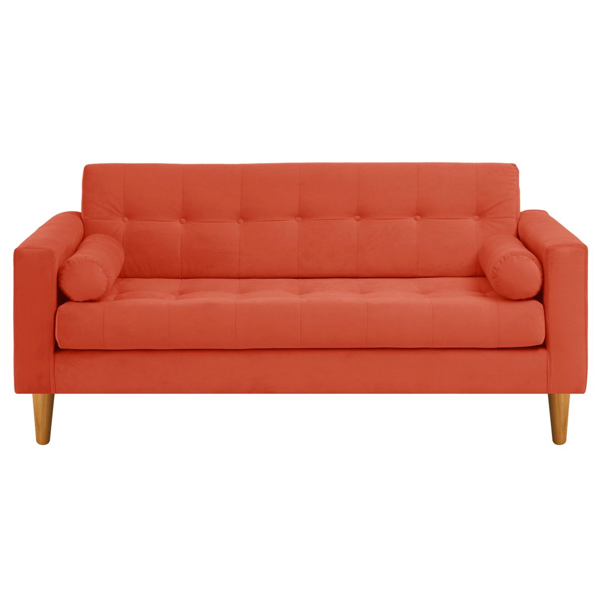 BODEVIR - Sofa Retro 3C+1+1 Felpa 04 Naranja