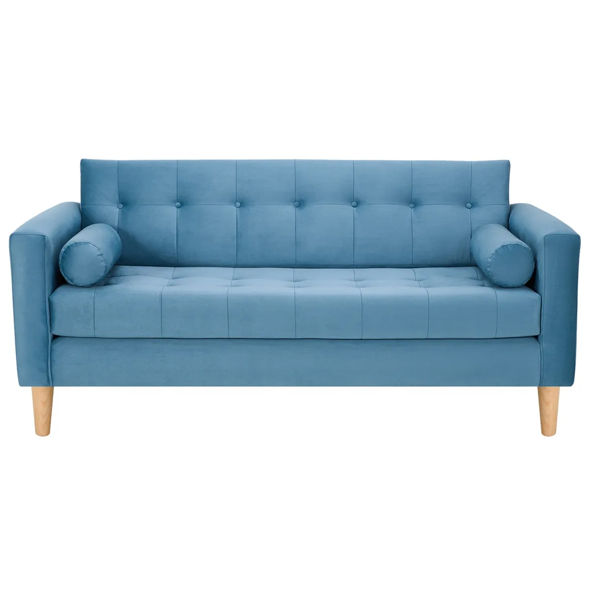 BODEVIR - Sofa Retro 3C+1+1 Felpa 05 Azul Petroleo
