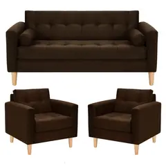 BODEVIR - Sofa Retro 3C+1+1 Felpa 05 Chocolate