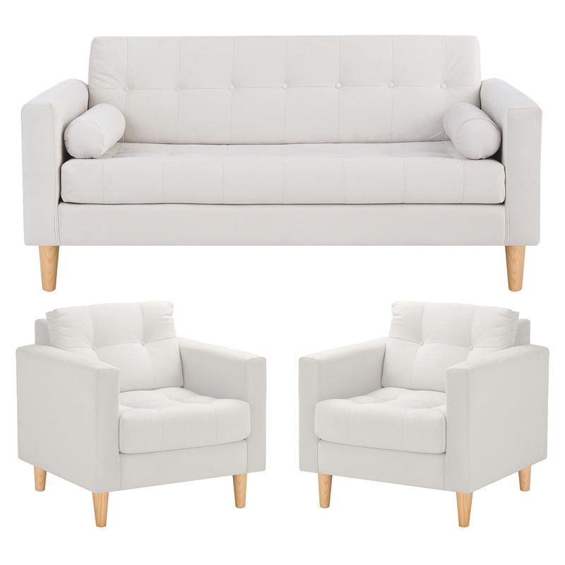 BODEVIR - Sofa Retro 3C+1+1 Felpa 05 Crudo