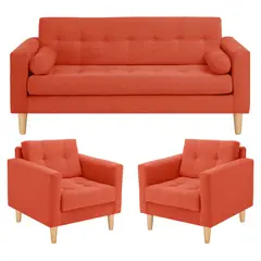 BODEVIR - Sofa Retro 3C+1+1 Felpa 05 Naranja