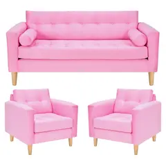 BODEVIR - Sofa Retro 3C+1+1 Felpa 05 Rosado