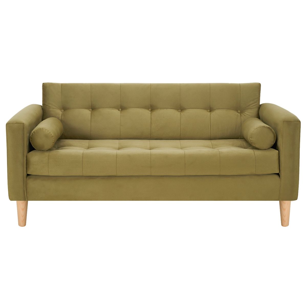 BODEVIR - Sofa Retro 3C+1+1 Felpa 05 Verde Musgo