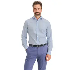 DOCKERS - Camisa Hombre Crafted LS Slim Fit Celeste