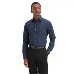 DOCKERS - Camisa Hombre Crafted LS Slim Fit Azul