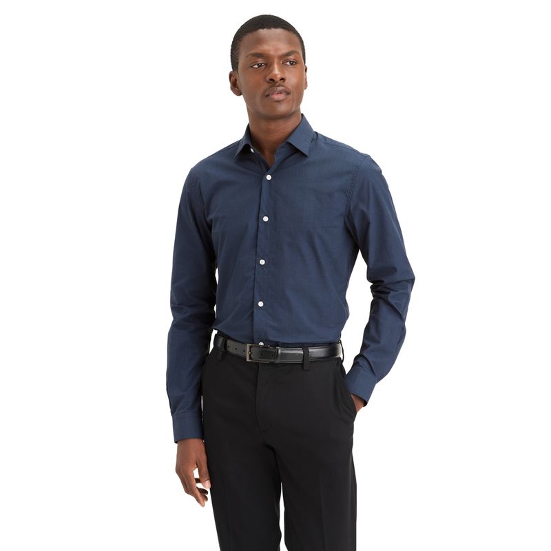 DOCKERS - Camisa Hombre Crafted LS Slim Fit Azul Dockers