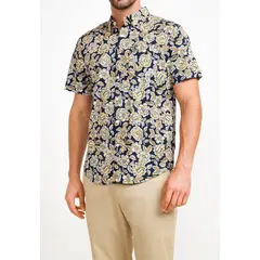 ORIGINAL PENGUIN - Camisa De Hombre Algodón Estampado Mostaza