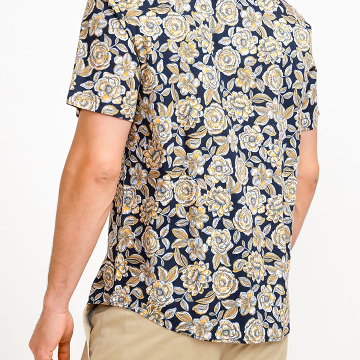 ORIGINAL PENGUIN - Camisa De Hombre Algodón Estampado Mostaza