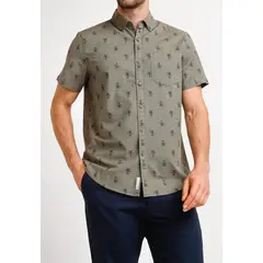 ORIGINAL PENGUIN - Camisa De Hombre Algodón Estampado Militar