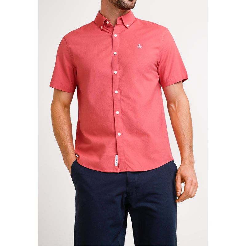 ORIGINAL PENGUIN - Camisa De Hombre Algodón Liso Coral