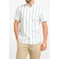 ORIGINAL PENGUIN - Camisa De Hombre Algodón Estampado Beige