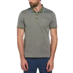 ORIGINAL PENGUIN - Polera Polo De Hombre Knit Microdesign Militar