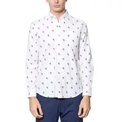 ORIGINAL PENGUIN - Camisa De Hombre Algodón Estampado Blanco