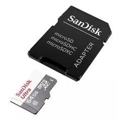 SANDISK - Tarjeta Memoria 64gb Micro Sd Clase 10 + Adaptador