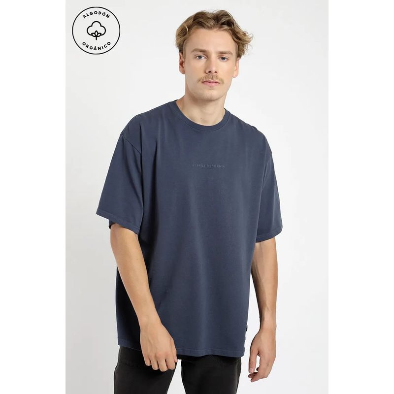 FROENS - Polera manga corta hombre Oversize azul algodón orgánico Froens