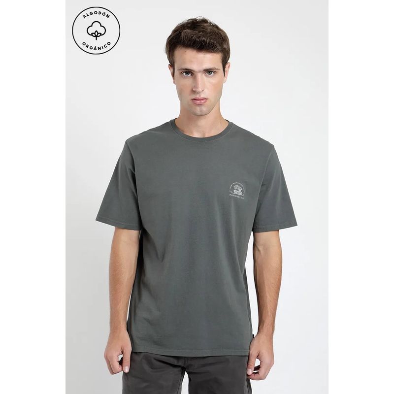 FROENS - Polera manga corta hombre Traveling verde  algodón orgánico Froens
