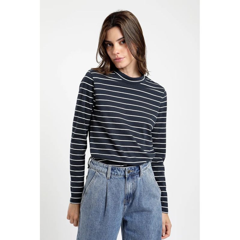 FROENS - Polera manga larga Palma azul - Algodón orgánico Froens