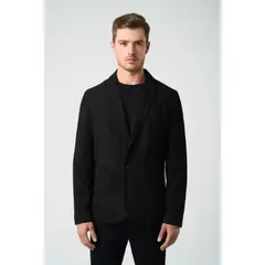 VELEZ - Vélez Blazer Niger De Gamuza Hombre Fit Semi Ajustado Negro