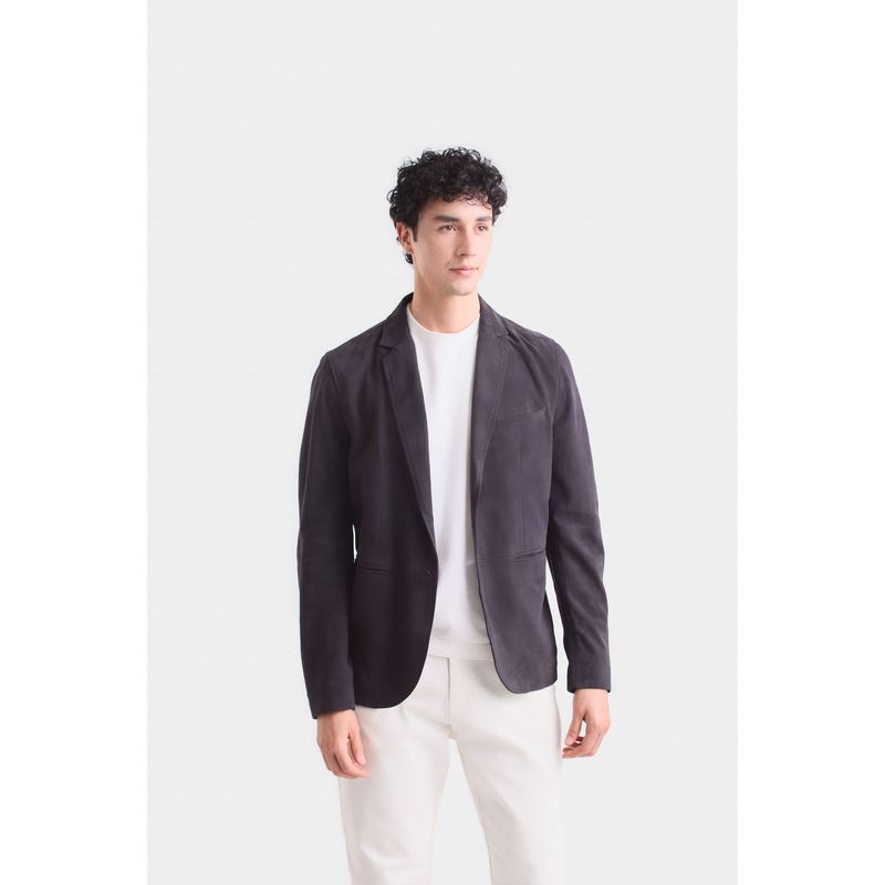 VELEZ - Blazer niger de gamuza para hombre fit semi ajustado
