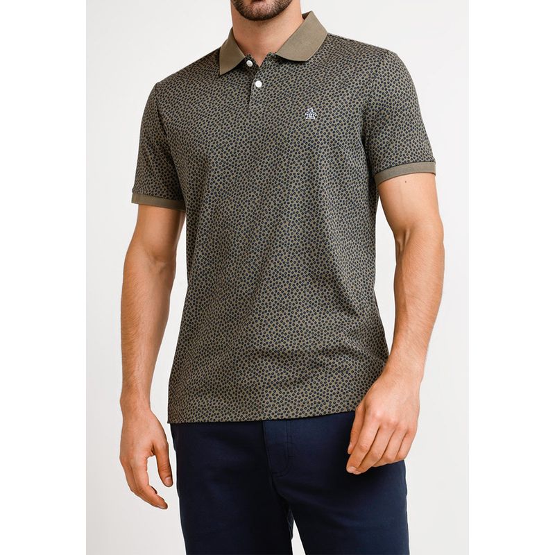 ORIGINAL PENGUIN - Polera Polo De Hombre Algodón Orgánico Estampado Militar Original Penguin