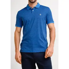 ORIGINAL PENGUIN - Polera Polo De Hombre Algodón Orgánico Estampado Azulino