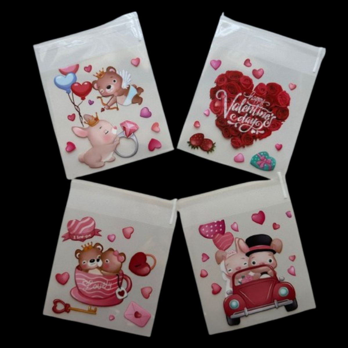 GENERICO - Bolsas San Valentin C 10x10+2cm autoadhesiva 100un