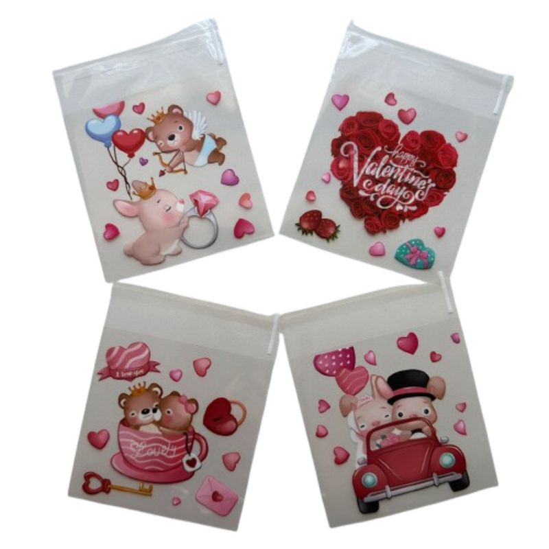 GENERICO - Bolsas San Valentin C 10x10+2cm autoadhesiva 100un