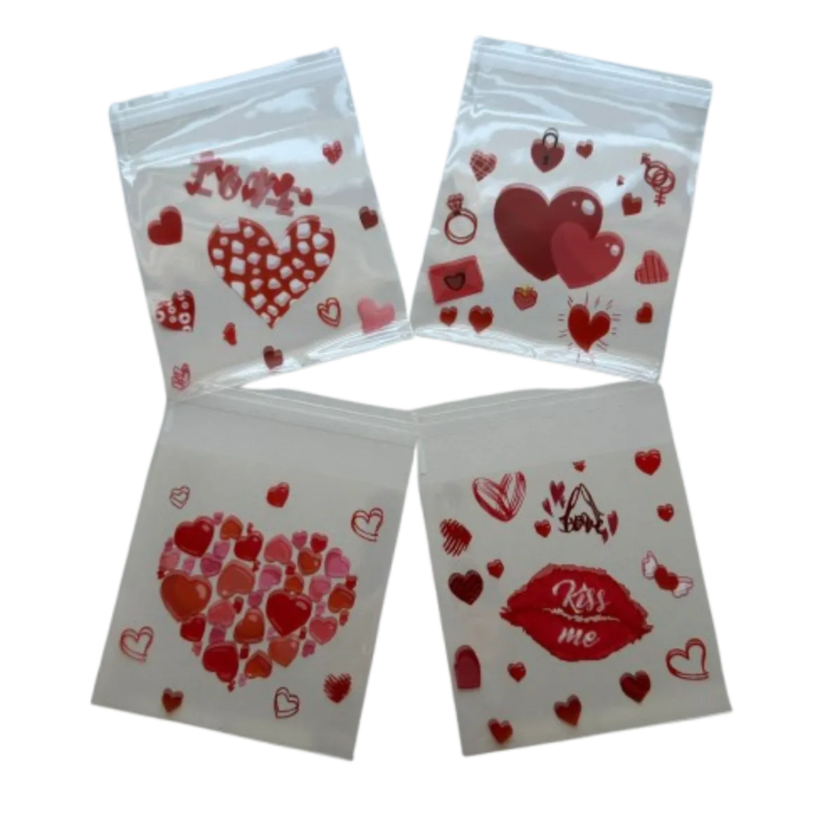 GENERICO - Bolsas San Valentin B 10x10+2cm autoadhesiva 100un