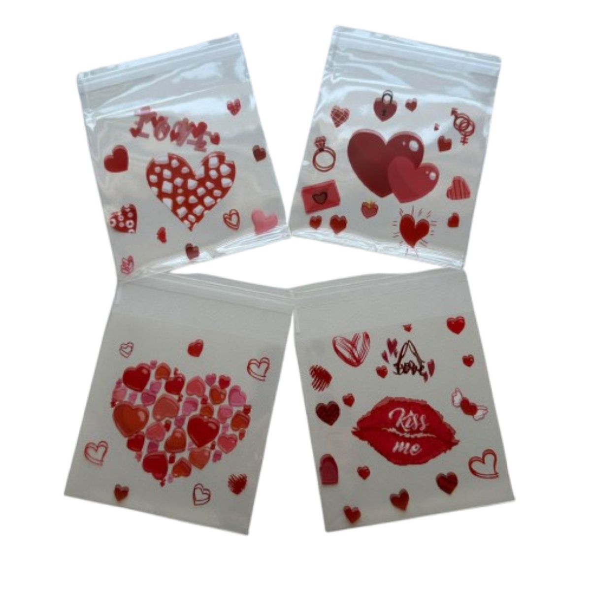 GENERICO - Bolsas San Valentin B 10x10+2cm autoadhesiva 100un