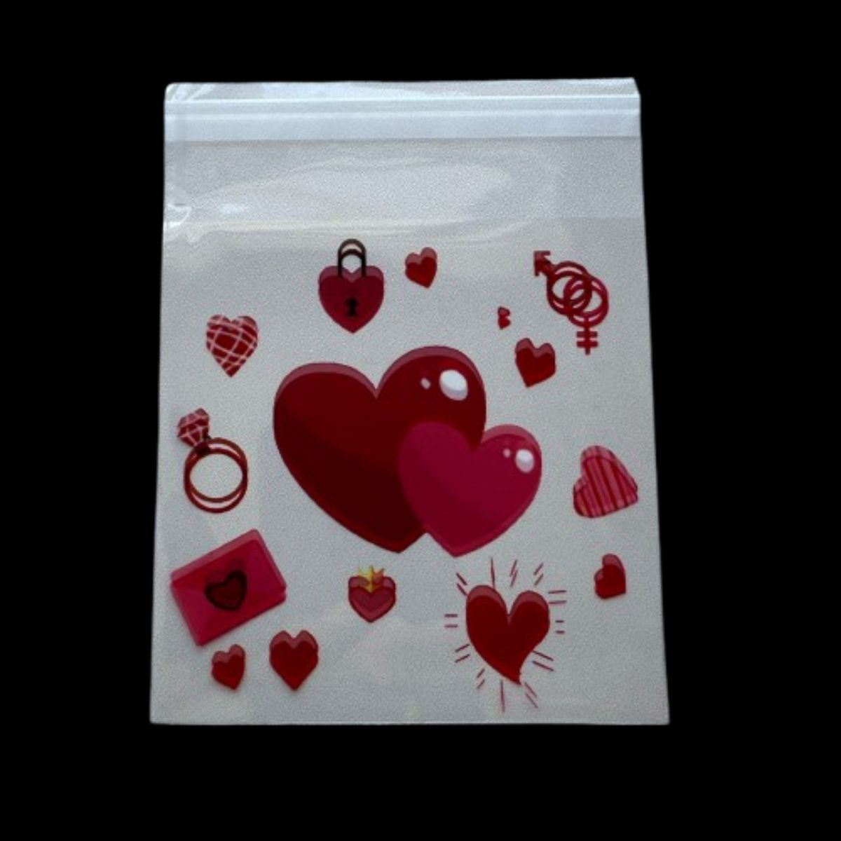 GENERICO - Bolsas San Valentin B 10x10+2cm autoadhesiva 100un