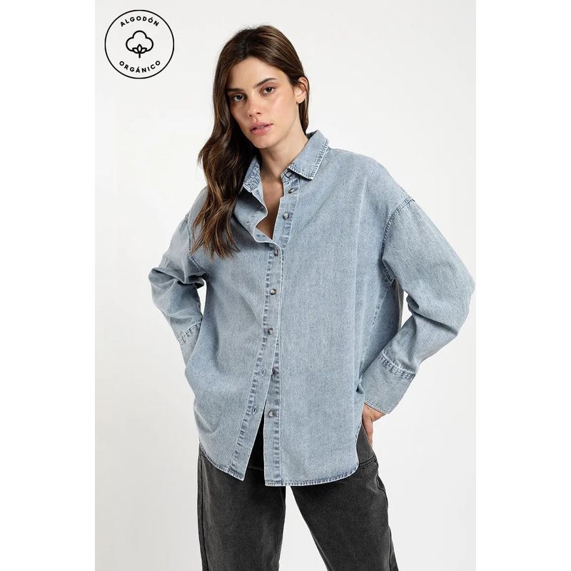 FROENS - Blusa manga larga denim algodón orgánico Froens