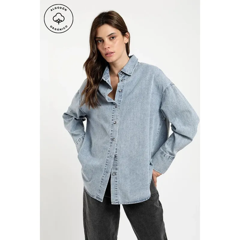 FROENS - Blusa manga larga denim algodón orgánico Froens