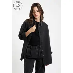 FROENS - Blusa manga larga denim algodón orgánico