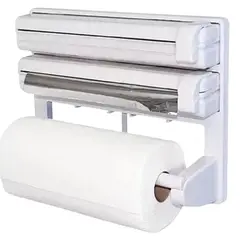 GENERICO - Dispensador Triple Porta Rollo Toalla Nova Cocina Alusa Film.