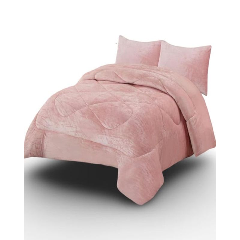 GENERICO - CUBRECAMA DE INVIERNO CON CHIPORRO PLAZA Y MEDIA ROSA
