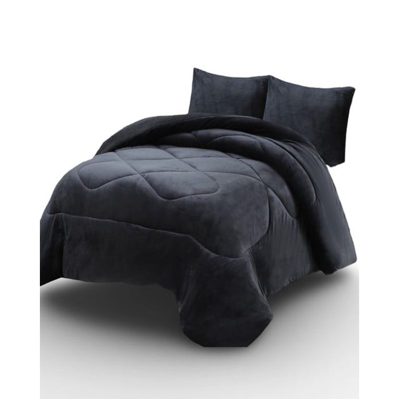 GENERICO - PLUMÓN PLUSH CON CHIPORRO INVIERNO PLAZA Y MEDIA GRIS PLOMO