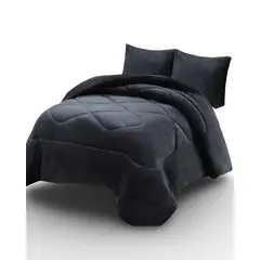 GENERICO - PLUMÓN PLUSH CON CHIPORRO INVIERNO PLAZA Y MEDIA GRIS PLOMO