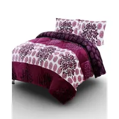GENERICO - PLUMÓN PLUSH CON CHIPORRO INVIERNO PLAZA Y MEDIA MORADO